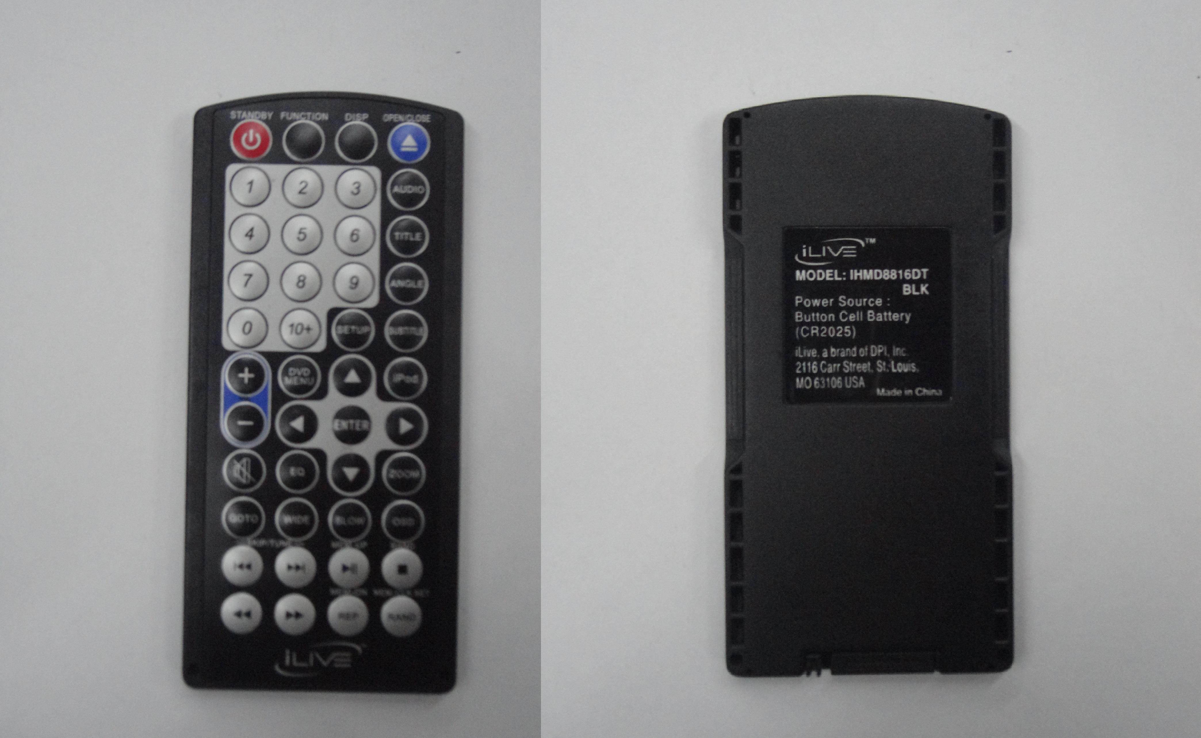 Original ILIVE IHMD8816DT Remote Control (Black)