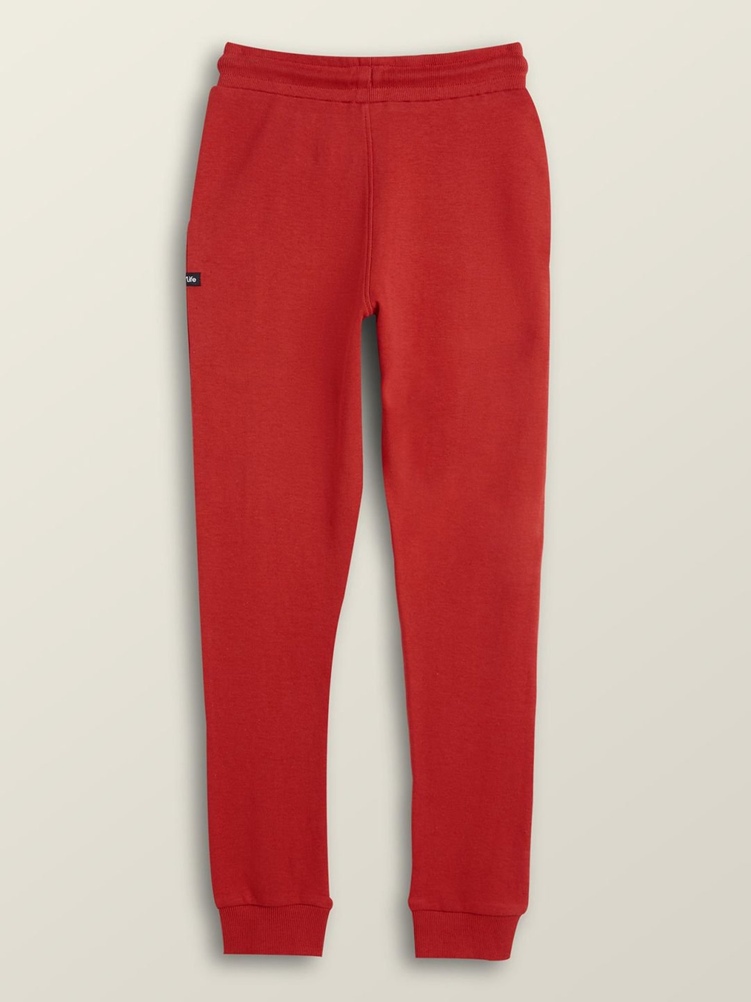 XY Life Kids Red Cotton Relaxed Fit Joggers
