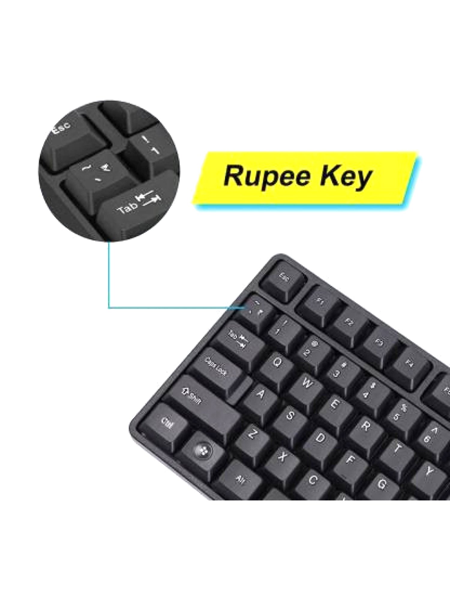 Zebronics K20 Wired Keyboard and Mouse Combo with 90HB USB HUB (Black)