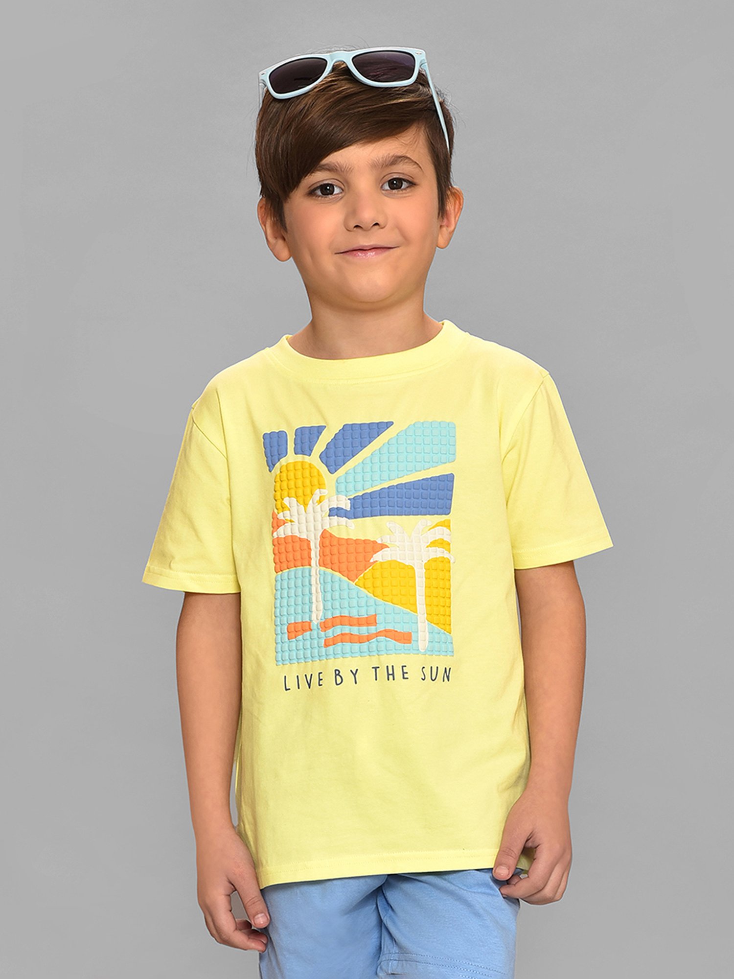 MiArcus Kids Yellow Printed T-Shirt