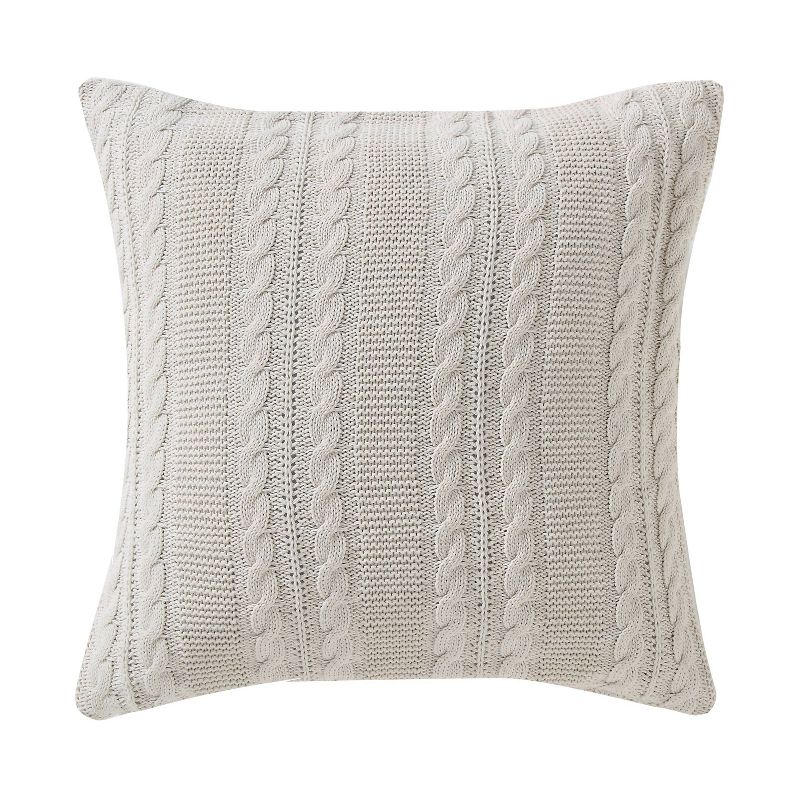 18"x18" Square Dublin Throw Pillow Ivory - VCNY