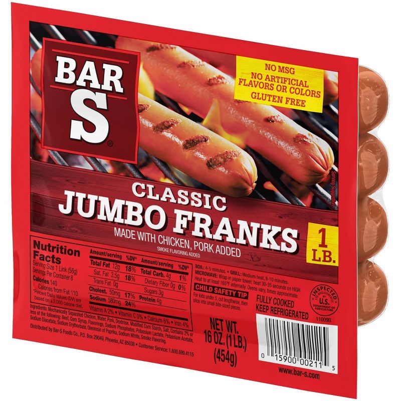 Bar-S Jumbo Franks - 16oz