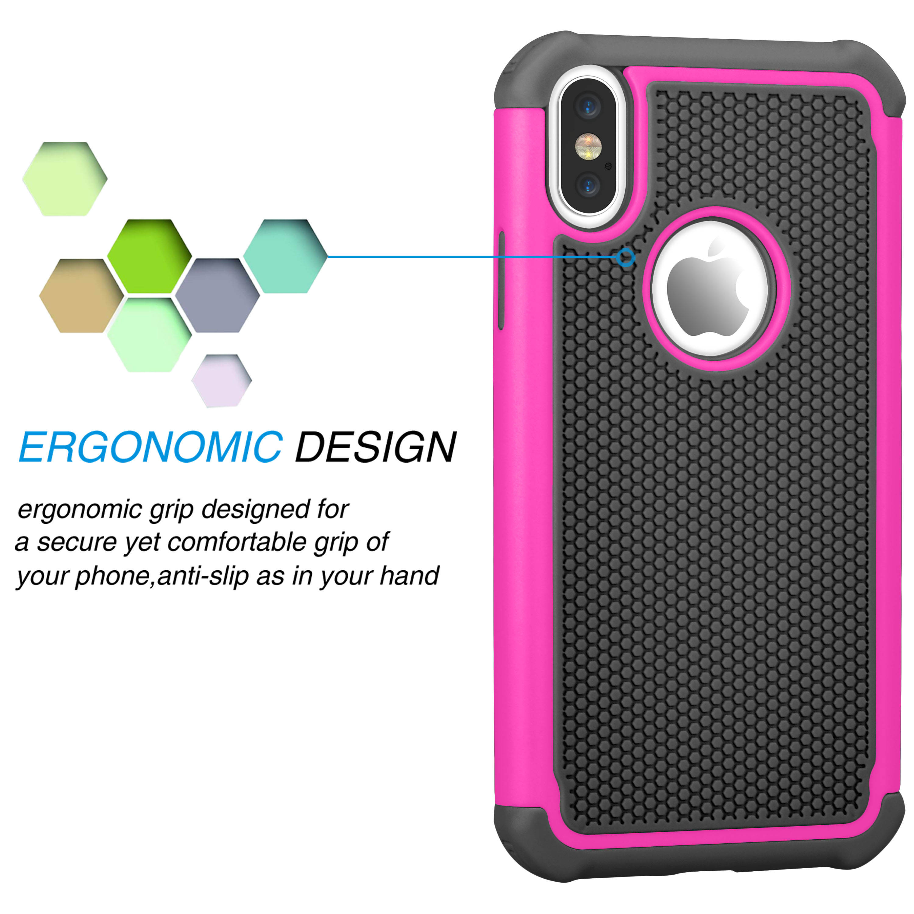 iPhone X Case, iPhone X Cute Case, Tekcoo [Tmajor] Shock Absorbing [Turquoise] Rubber Silicone & Plastic Scratch Resistant Bumper Grip Rugged Hard Cases Cover for Apple iPhone X (5.8 inch)