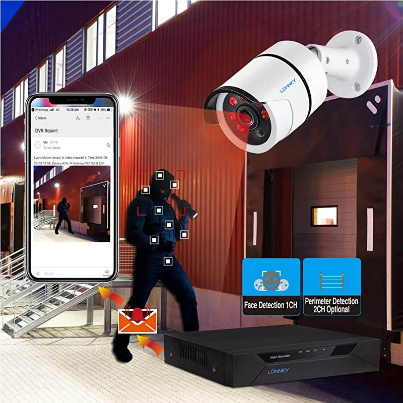 1080P Full HD Security Camera System Outdoor, 8CH Surveillance DVR with 2TB HDD and 4PCS 2MP Outdoor Bullet & Dome Cameras, Free App & Email Alerts, Clear Night Vision, Easy DIY Installation