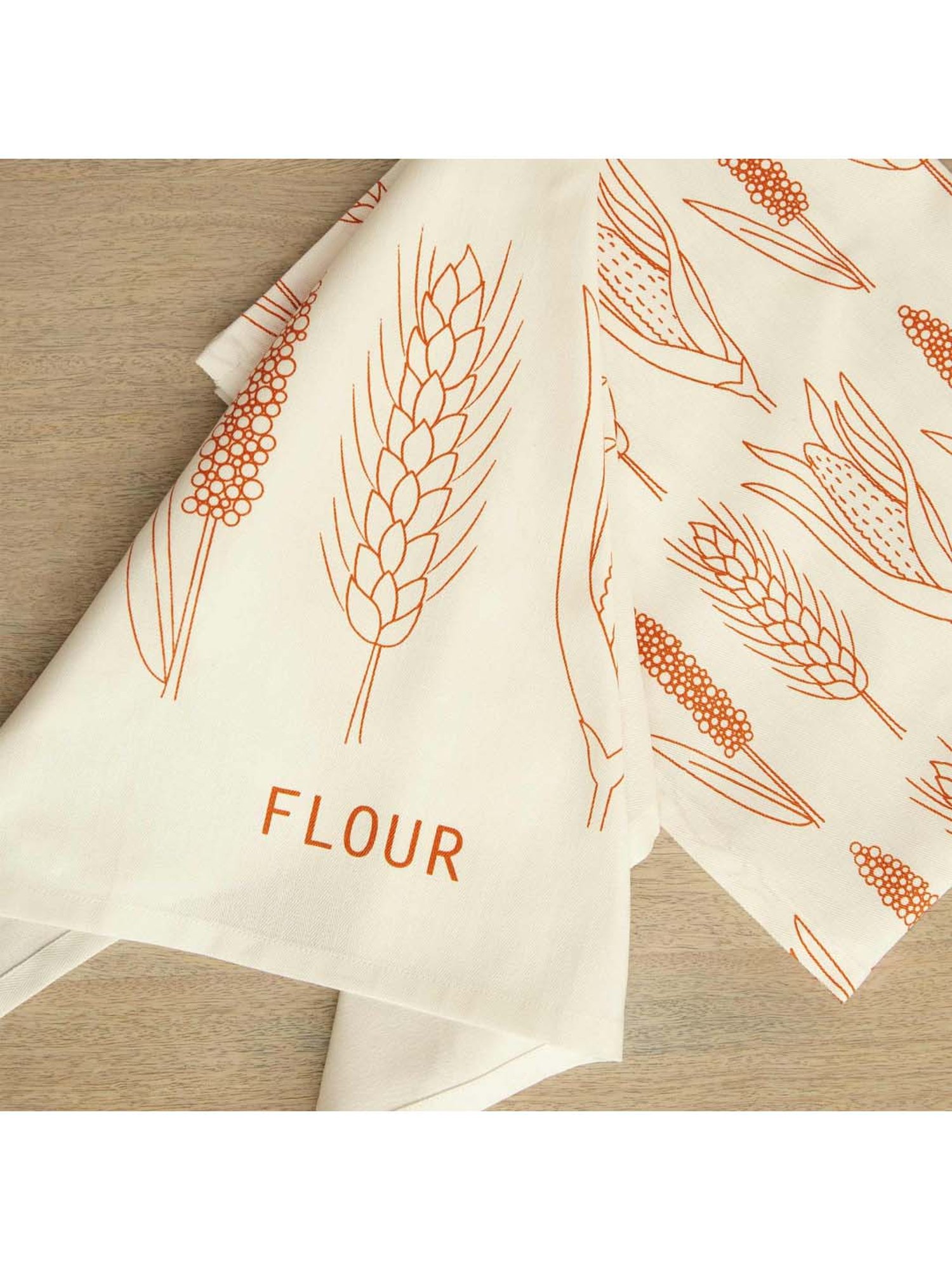 ellementry White & Orange 100 % Cotton Terracotta Dish Towel - Set of 2