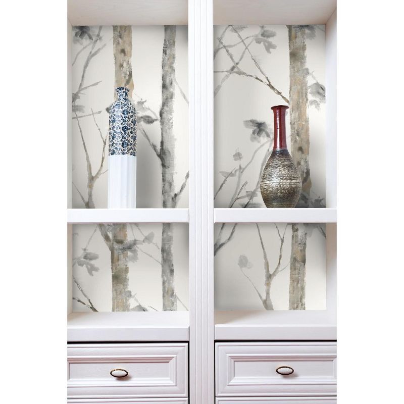 RoomMates Birch Trees Peel And Stick Wallpaper White/Brown