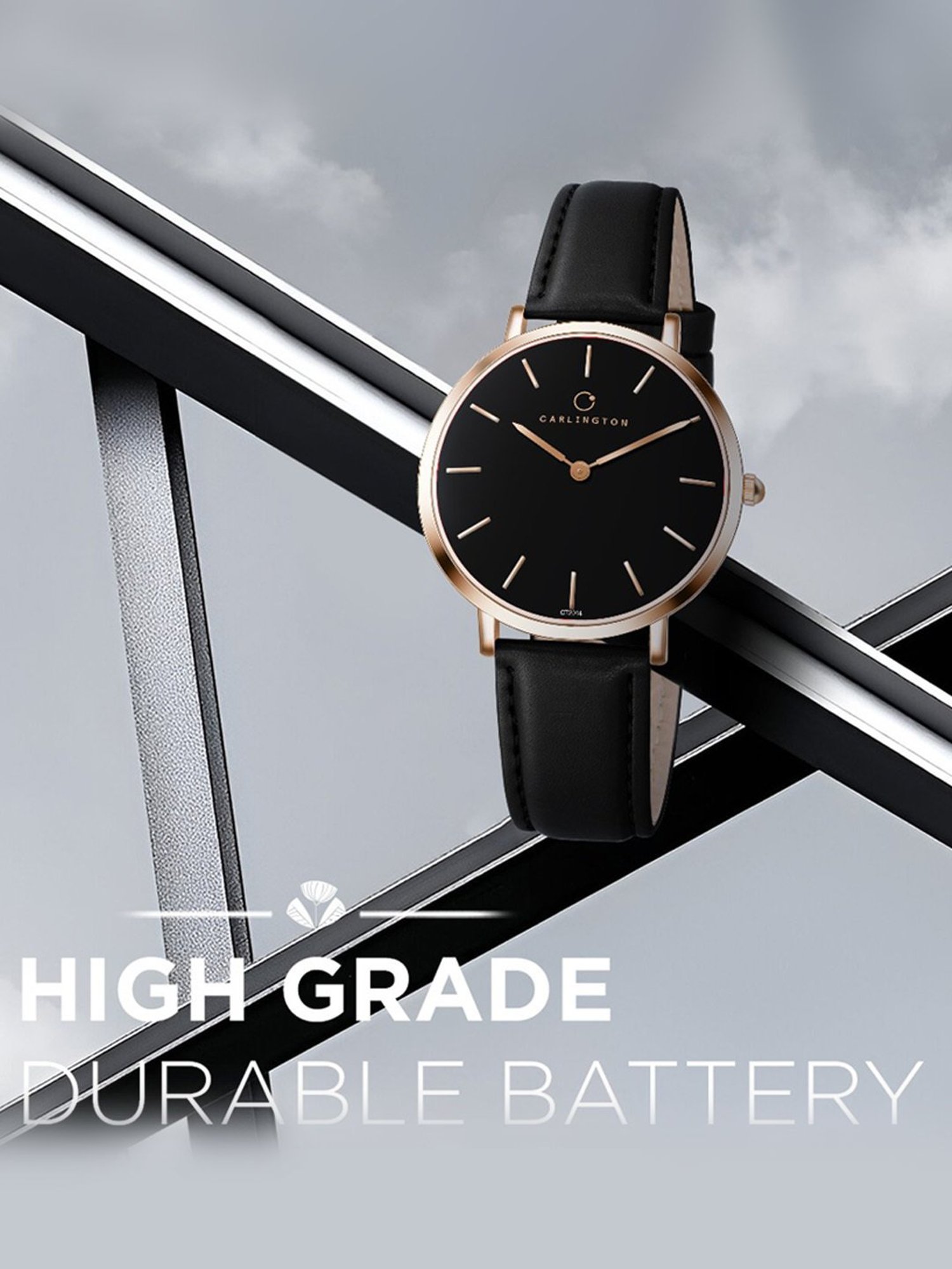 Carlington Iconic 2044 Black Analog Watch for Women