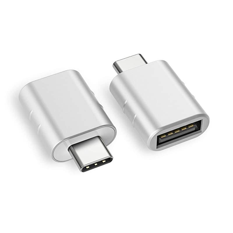 USB C to USB Adapter 2 Pack Thunderbolt 3 to USB 30 Adapter Compatible with MacBook Pro 2019 and Before MacBook Air 20192018 Dell XPS and More Type C Devices Silver