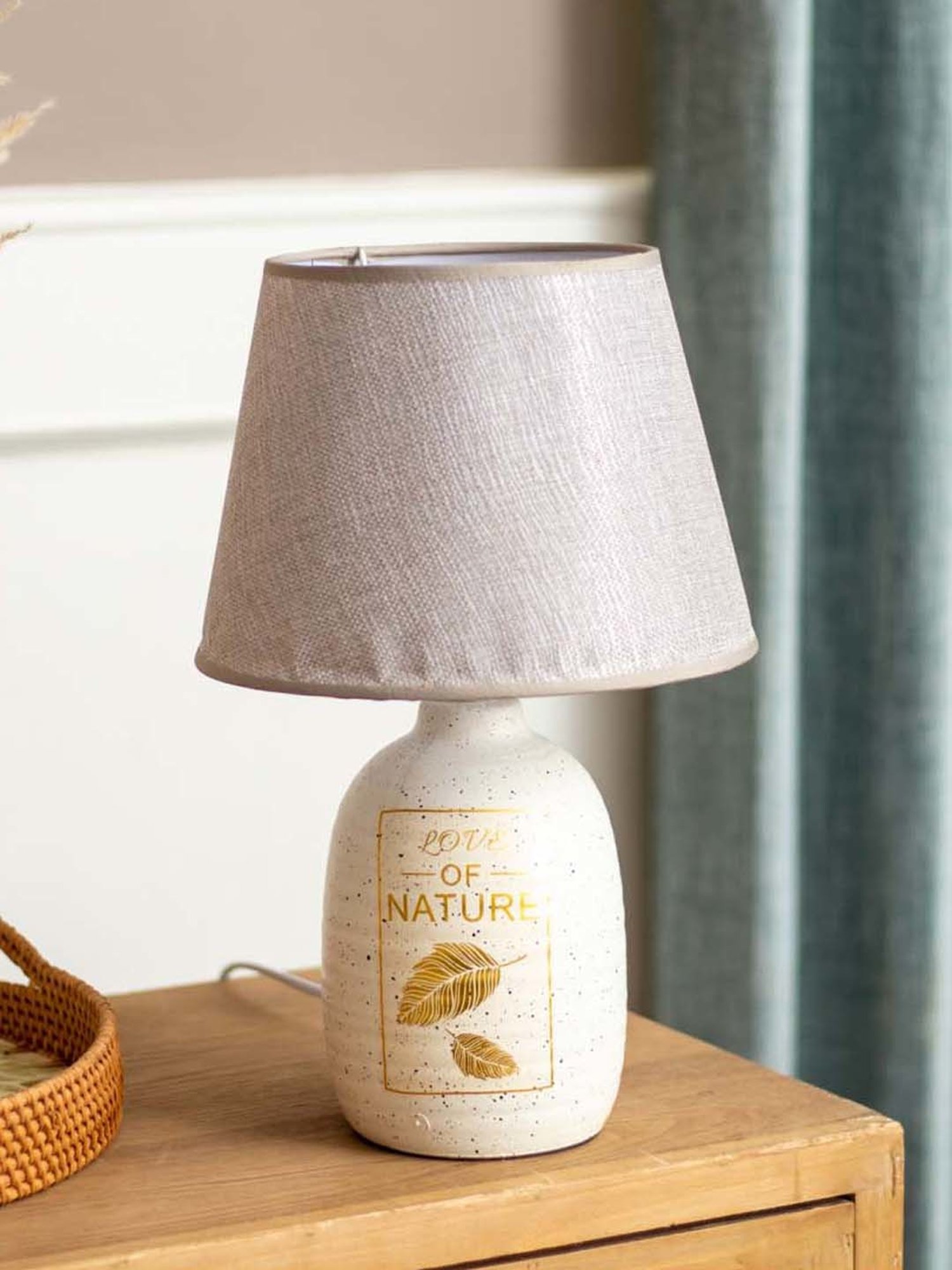 The Decor Kart White Ceramic Love Of Nature Table Lamp