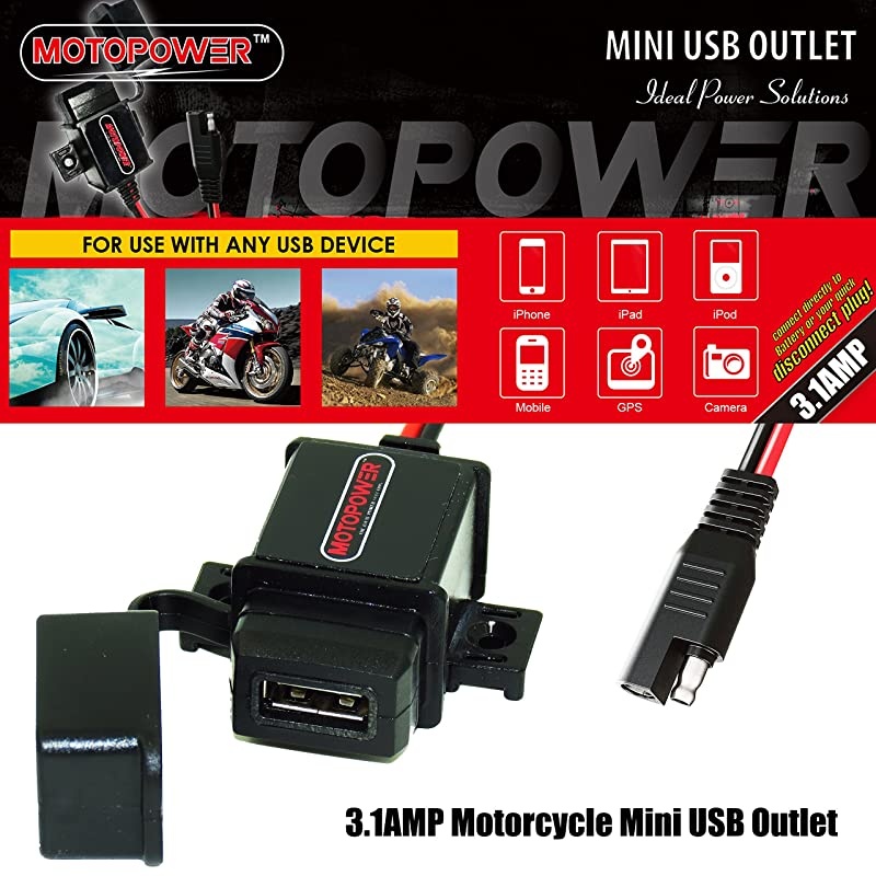 MP0609 31Amp Motorcycle USB Charger SAE to USB Adapter