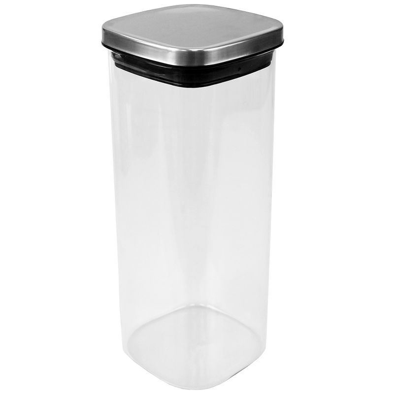 Michael Graves Design X-Large 64 Ounce Square Borosilicate Glass Canister with Stainless Steel Top