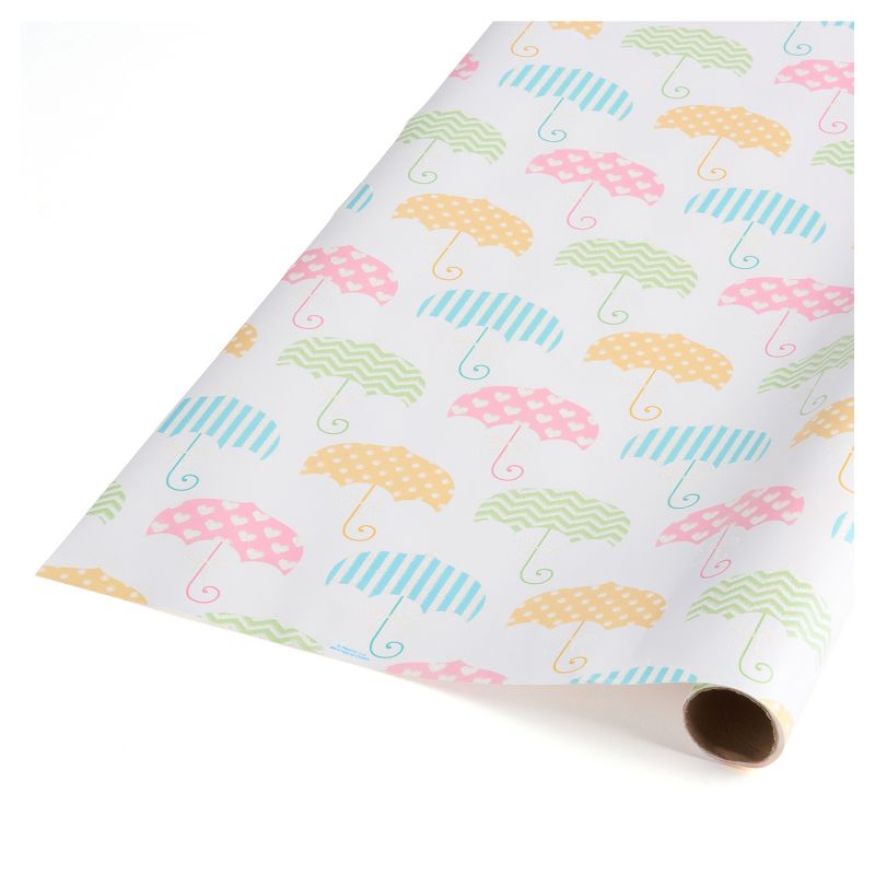 Umbrella Wrapping Paper with Glitter - Papyrus