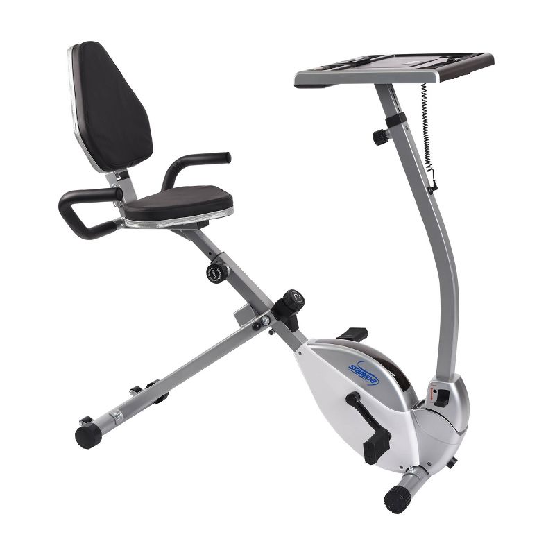 Stamina 2-in-1 Recumbent Cycling Workstation/Standing Desk - Chalk White