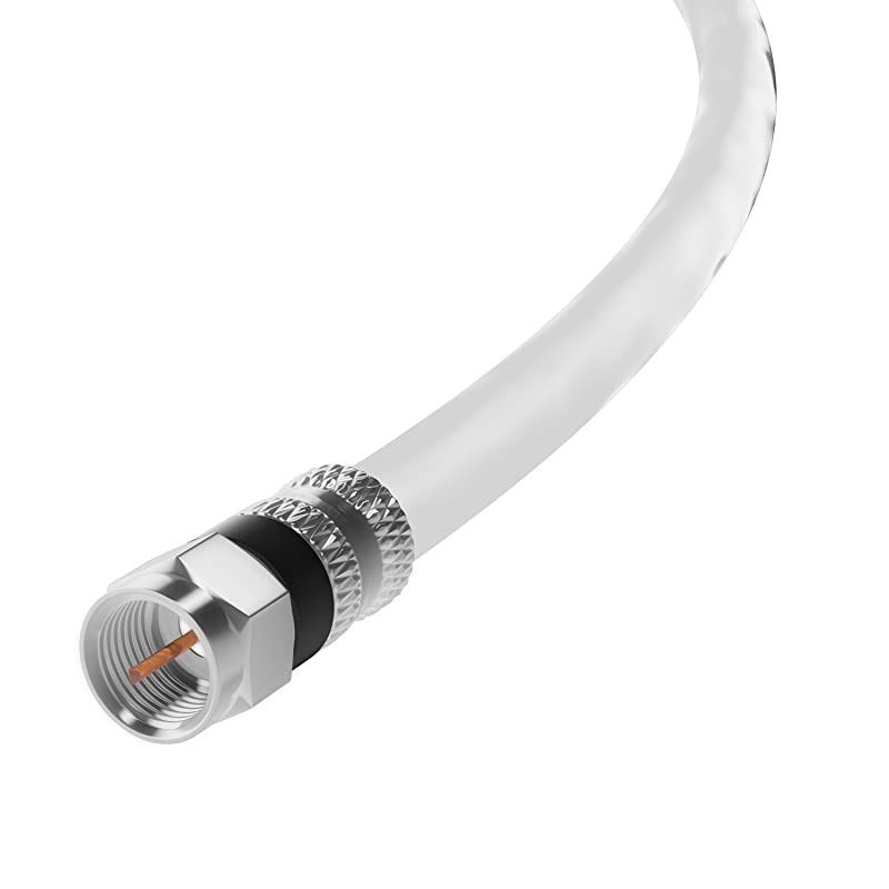 Coaxial Cable 20 Feet White 2 Pack RG6 FPin Triple Shielded UL CL2 inWall Rated RG6 Digital AudioVideo Includes Connectors and Cable Clips