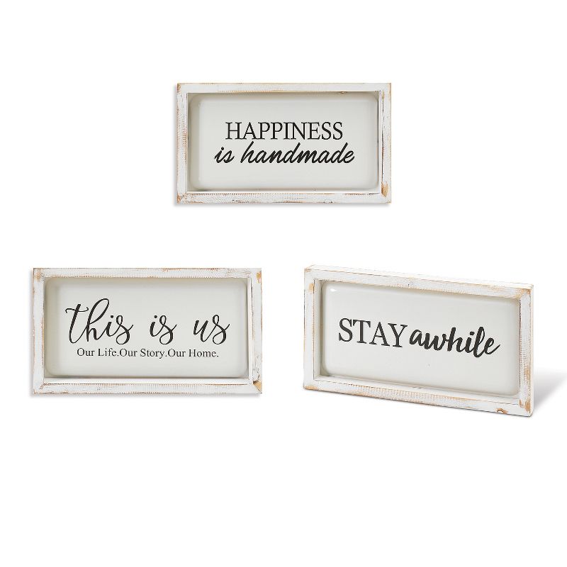 Gerson International 13.3-Inch Long Assorted Wood and Metal Wall D'ecor, Set of 3