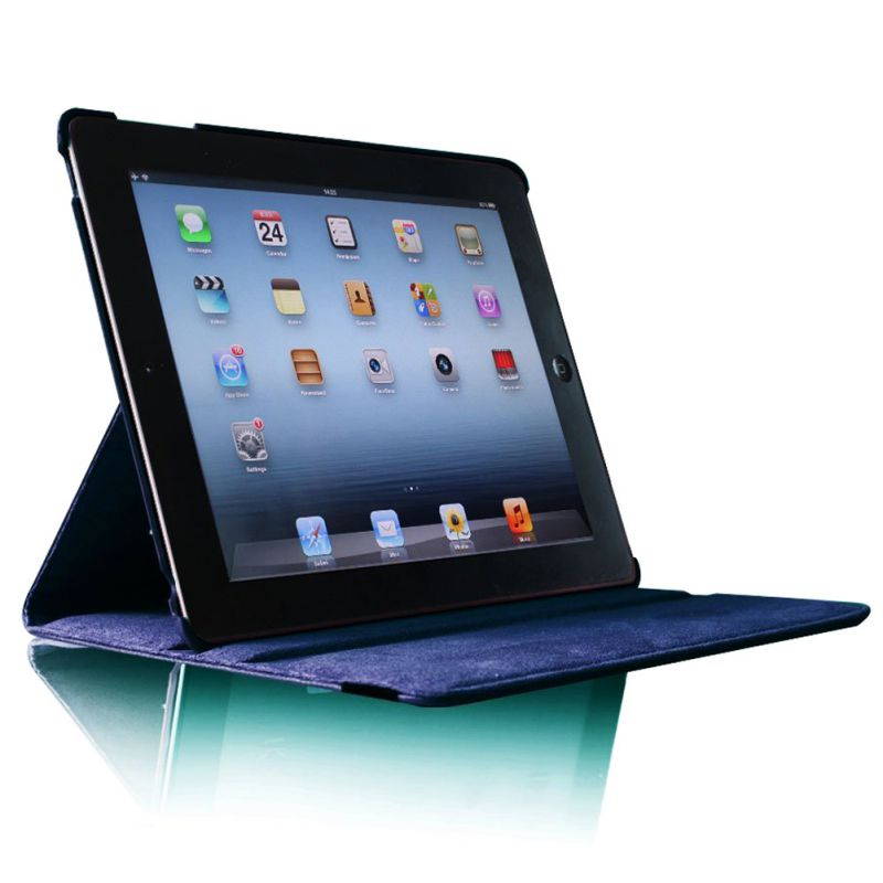 Fullbell Apple iPad 2/3/4 Case - 360 Degree Rotating Stand Smart Case Cover for iPad with Retina Display (iPad 4th Generation), the new iPad 3 & iPad 2 (Automatic Wake/Sleep Feature) - Black