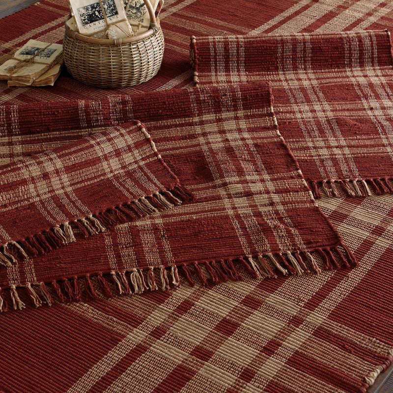 2'x6' Rectangle Hand Made Woven Cotton Runner Red - Park Designs