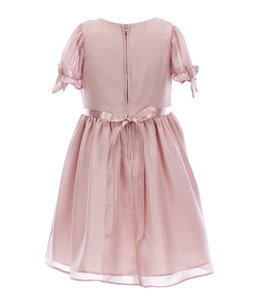 Rare Editions Little Girls 2T-6X Puff-Sleeve Satin Iridescent Organza Fit-and-Flare Dress