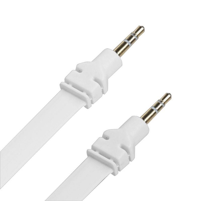 MYBAT White Noodle Audio Cable with 3.5mm to 3.5mm Plug