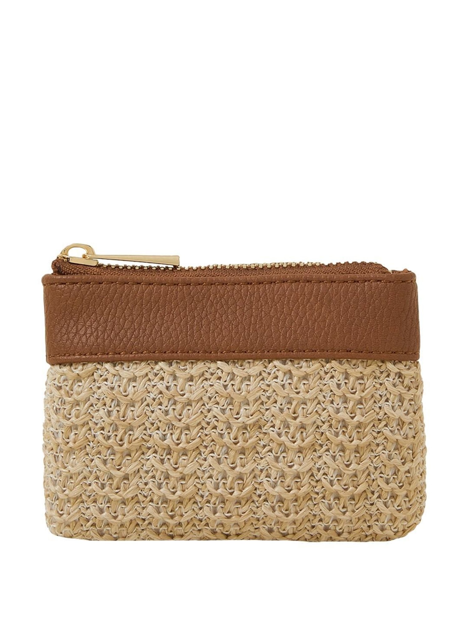 Accessorize London Cream & Brown Embroidered Pouch