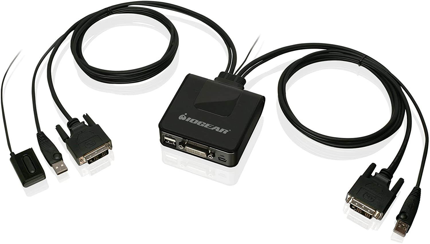 IOGEAR 2-Port USB DVI Cable KVM Switch - 2 Computer(s) - 1 Local User(s) - 1920 x 1200 - 1 x USB - 1 x DVI