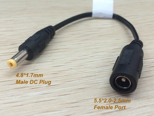 Female 5.5mm x 2.0mm to 4.8mm x1.7mm Male Charger Adapter Power Connector Converter Cable DC Jack for HP Lenovo Asus Toshiba Acer Gateway Fujitsu Panasonic HP Compaq