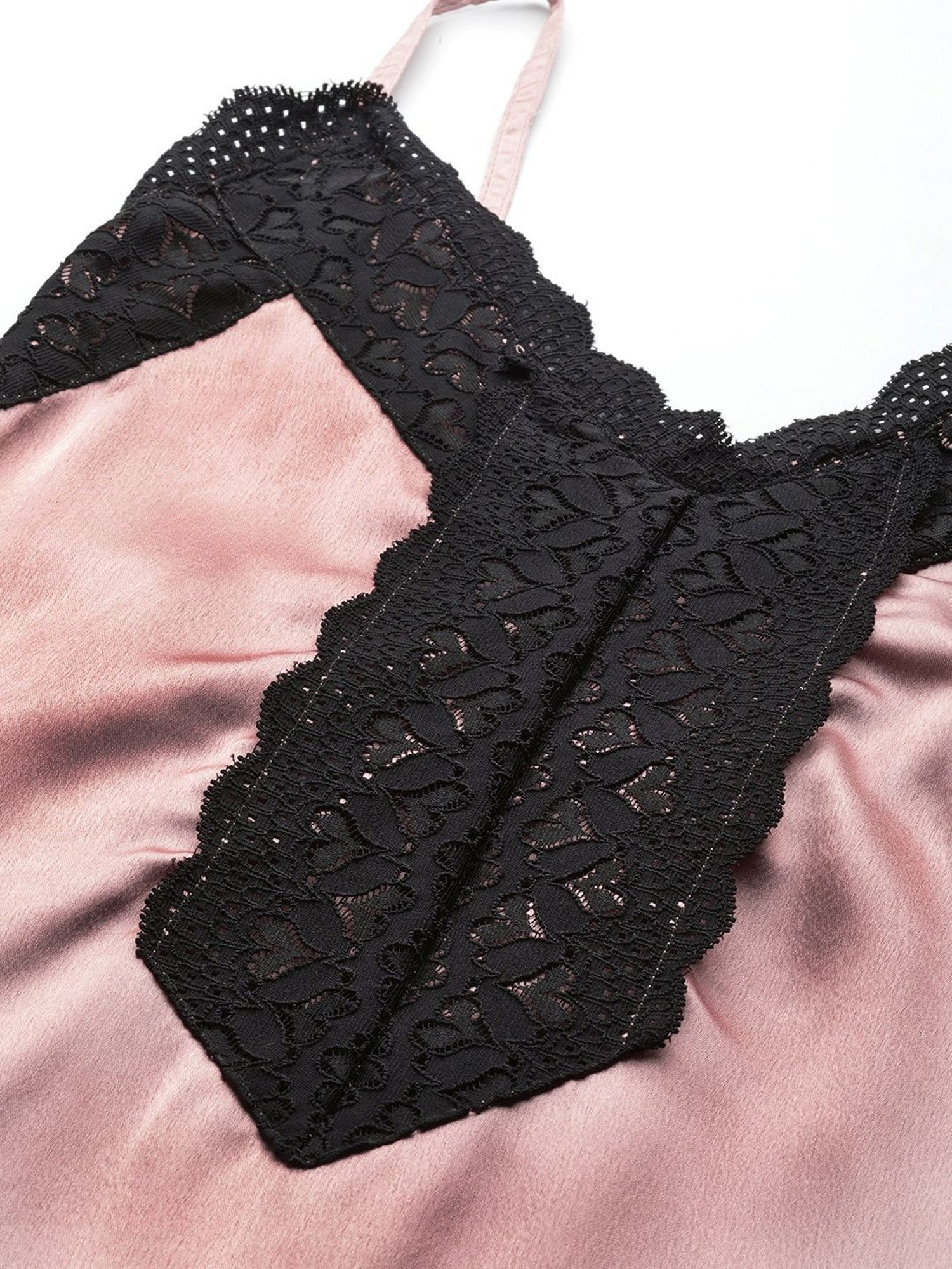 Ms.Lingies Pink Lace Work Nighty