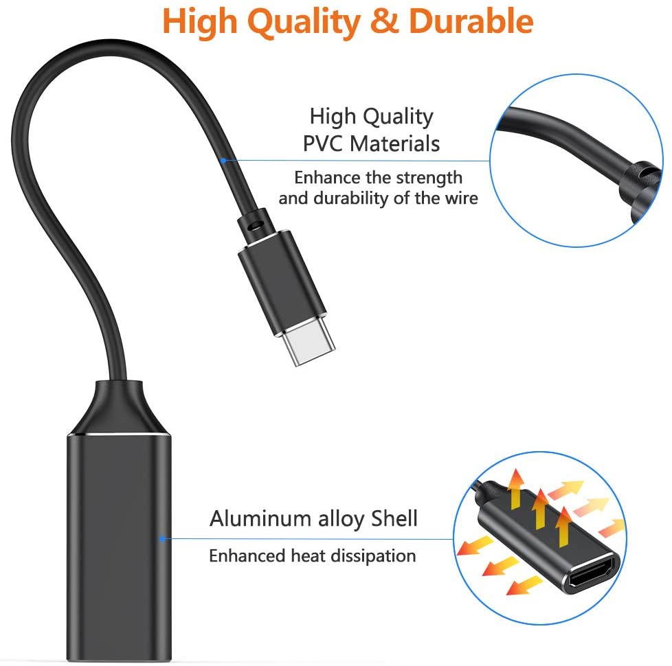 USB C to HDMI Adapter, USB Type-C to HDMI Adapter 4K Cable [Thunderbolt 3 Compatible], Video Audio Output for MacBook Pro 2019/2018/2017, MacBook Air, iPad Pro 2018, Samsung, Huawei Mate 20 and More