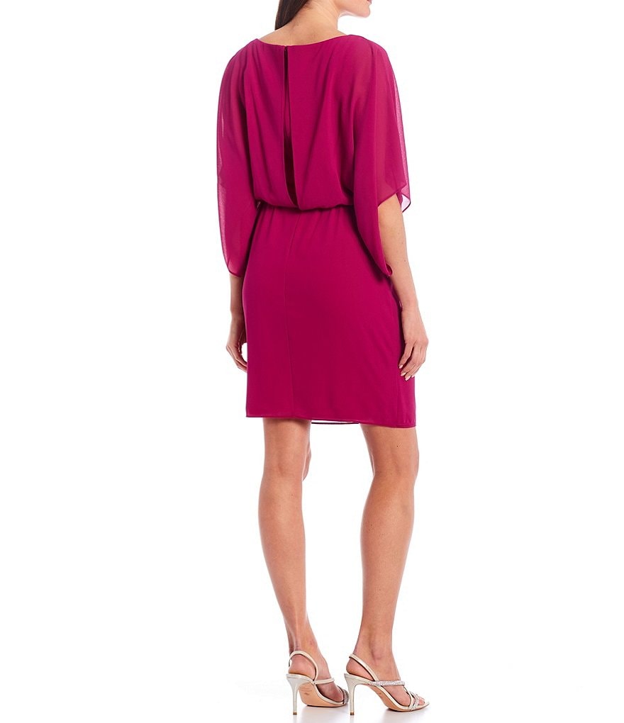 Jessica Howard Dolman Sleeve Drape Front Blouson Dress