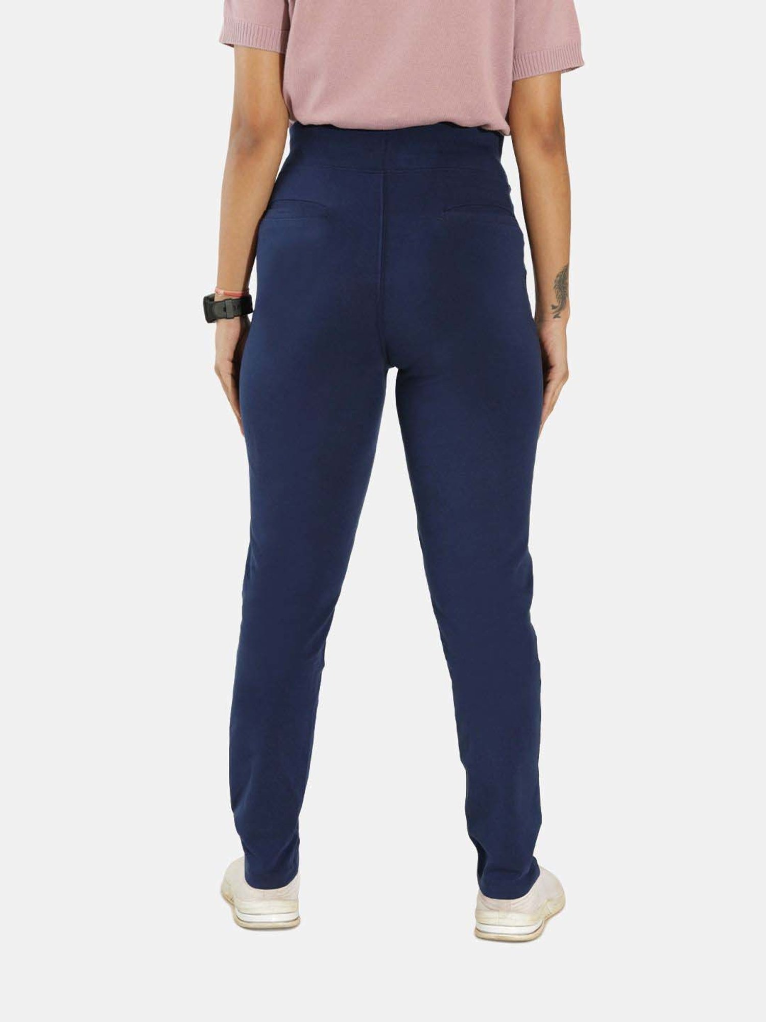 BlissClub Navy Cotton Pencil Pants