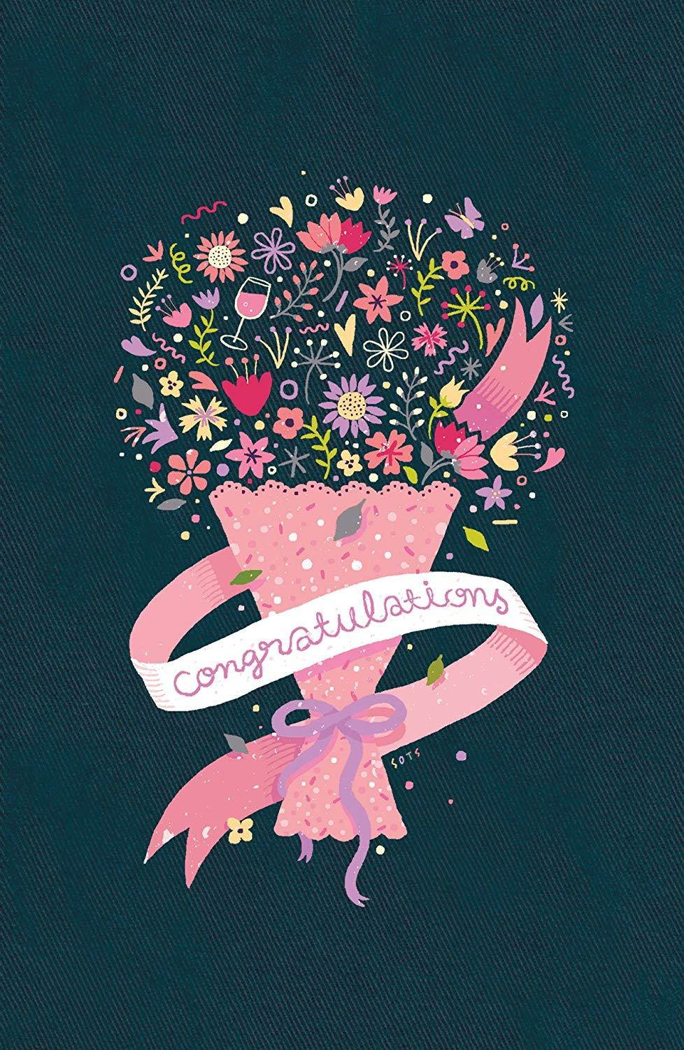 YURICOM Handmade Honeycomb Pop Up Greeting Card (Pack of 1, Bouquet_01)