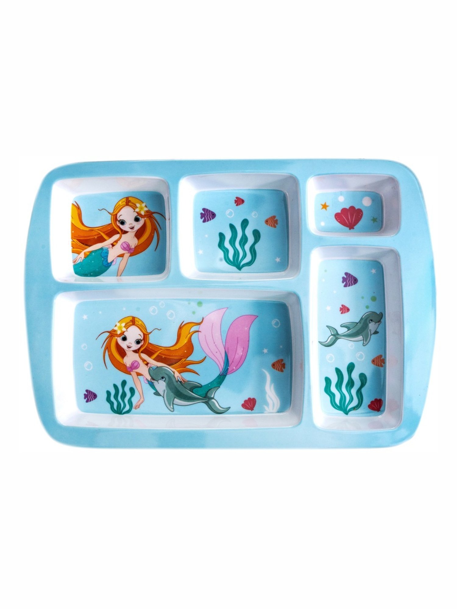 Stehlen Multicolor Melamine Kids Partition Plate - Set of 5