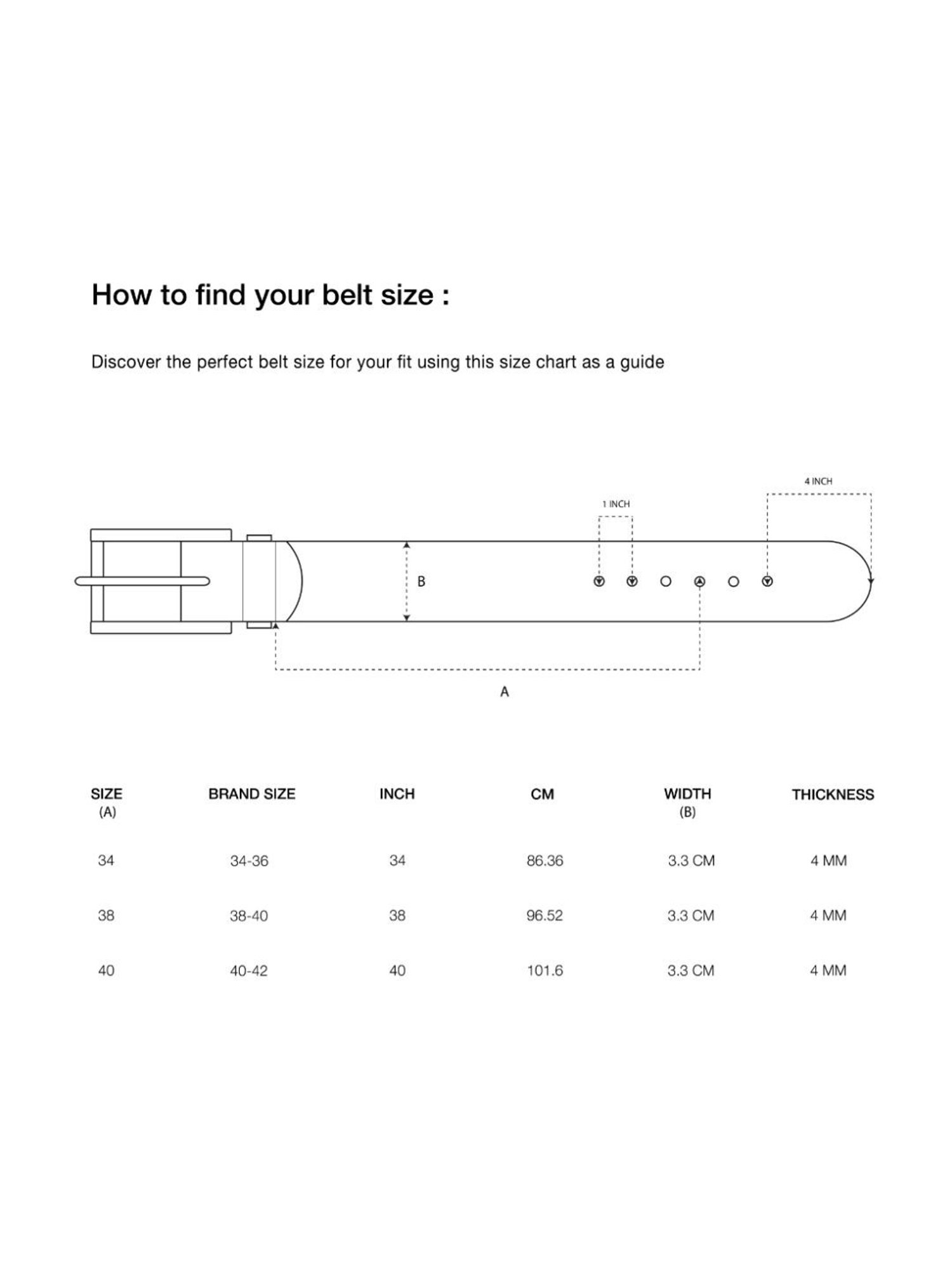 BELWABA Black Textured Formal Leather Belt for Men