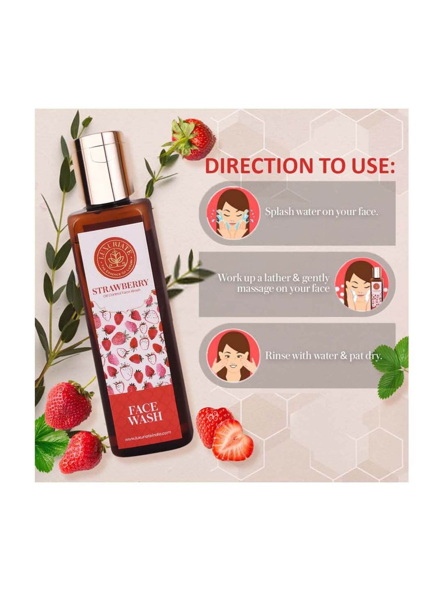 Luxuriate Rejuvenation Strawberry Face Wash Cleanser - 100 ml