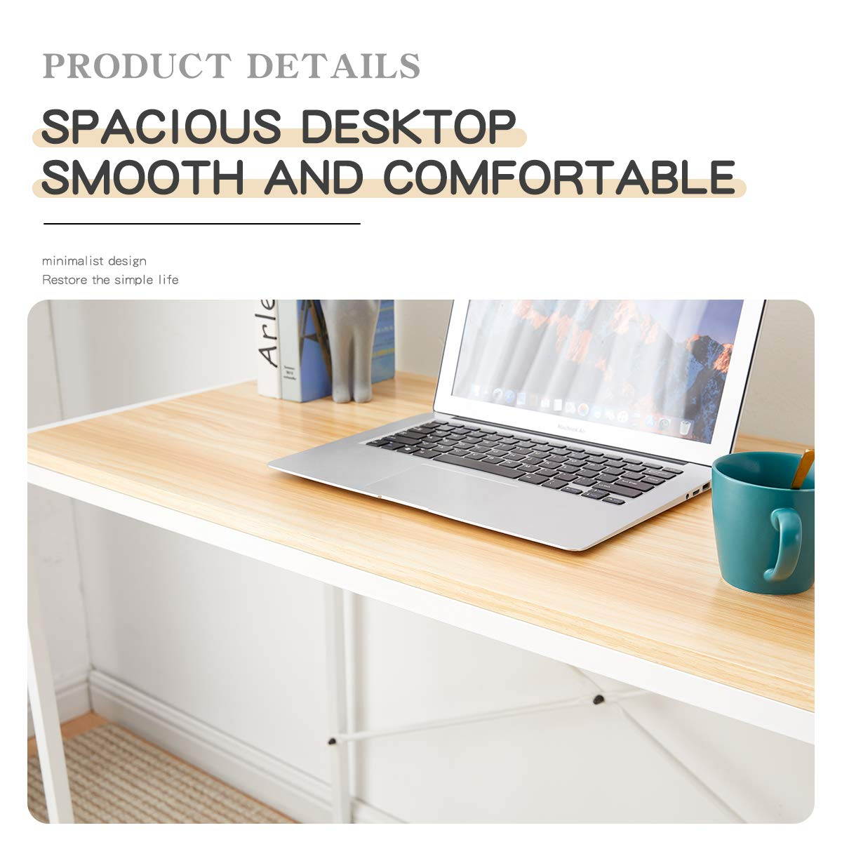 Lifetech Computer Desk 43.3" Modern Study Writing Desk for Home Office Simple Small Desk for Small Spaces, Black