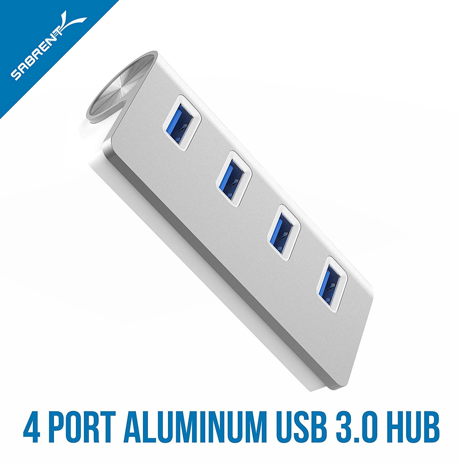 USB 3.0 HUB, Best 4 Port Aluminum USB 3.0 Hub (30" cable),compatible USB 3.0/2.0/1.1,Speeds up to 5Gbps for iMac, MacBook, MacBook Pro, MacBook Air, Mac Mini, or any PC - Silver