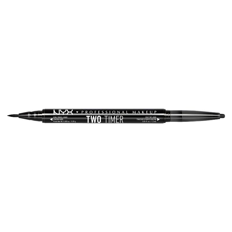 NYX Professional Makeup Two Timer Dual Ended Eye Liner Black - 0.45oz
