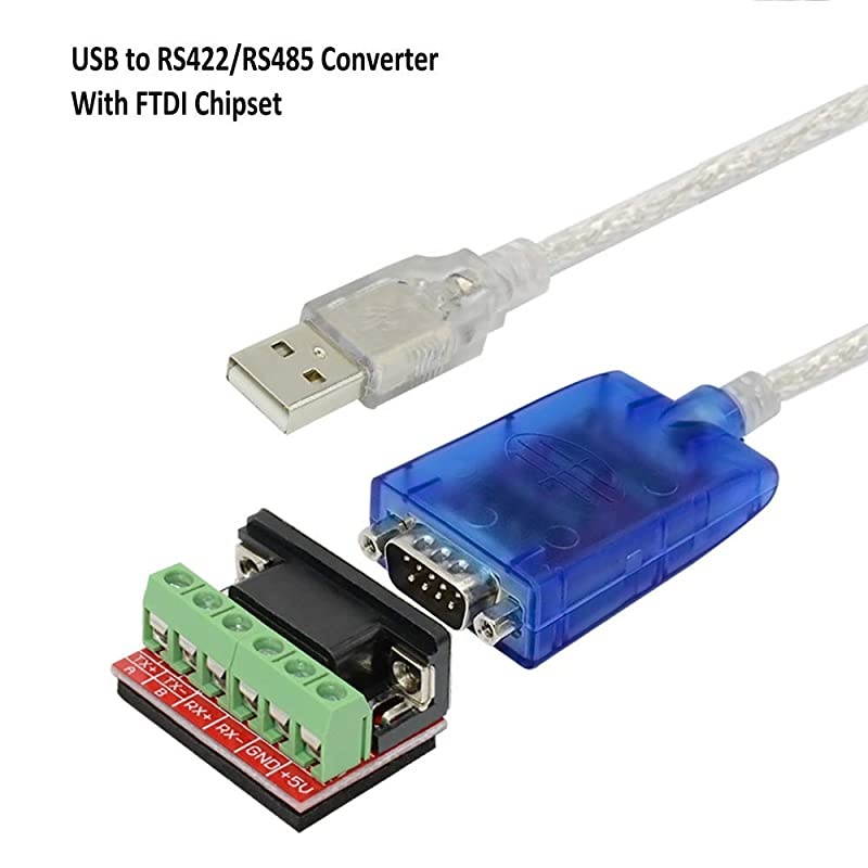 USB to RS422 RS485 Serial Port Converter Adapter Cable with FTDI Chip Support Windows 10 8 7 XP and Mac with ESD Protection 15ft05Meter