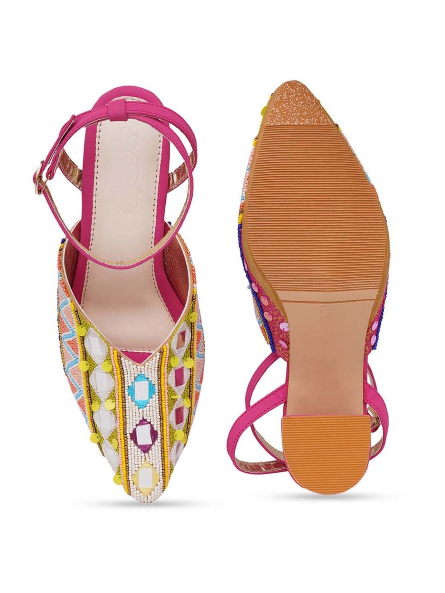 Sole House Women's Pink Ankle Strap Sandals