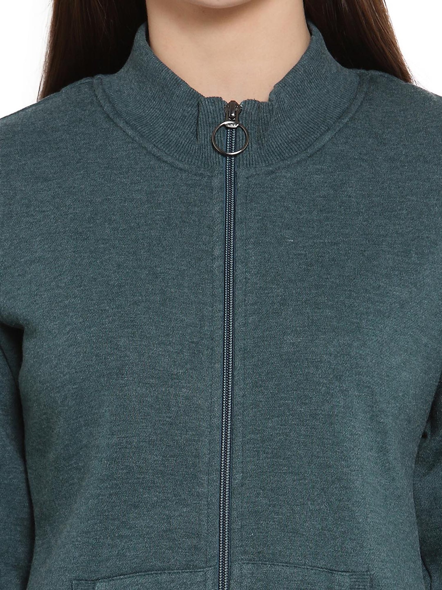 Juelle Green Mock Collar Sweatshirt