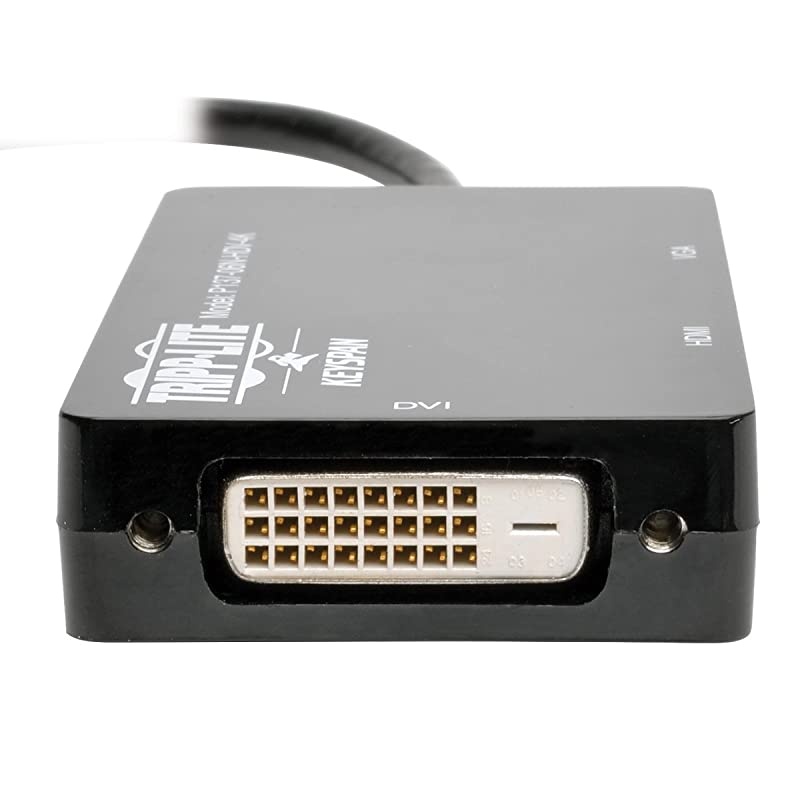 Keyspan Mini DisplayPort to VGADVIHDMI AllinOne DP 12 Converter Adapter Thunderbolt 1 2 Compatible 4K HDMI 30Hz Black P13706NHDV4K