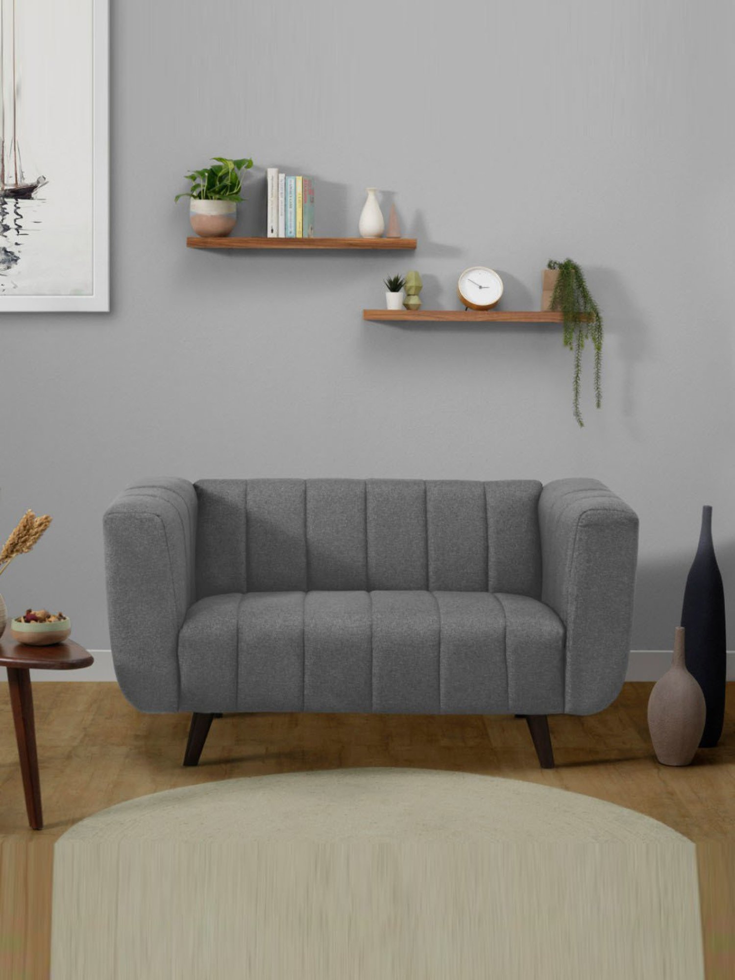 Sleepyhead Kiki Graphite Grey Fabric 2 Seater Sofa