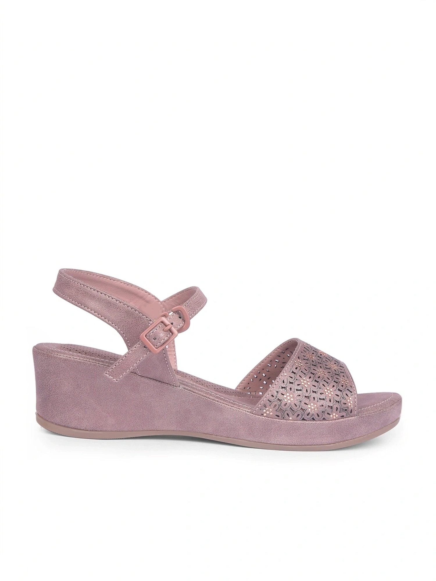 Bata Women's CORA Pink Ankle Strap Wedges