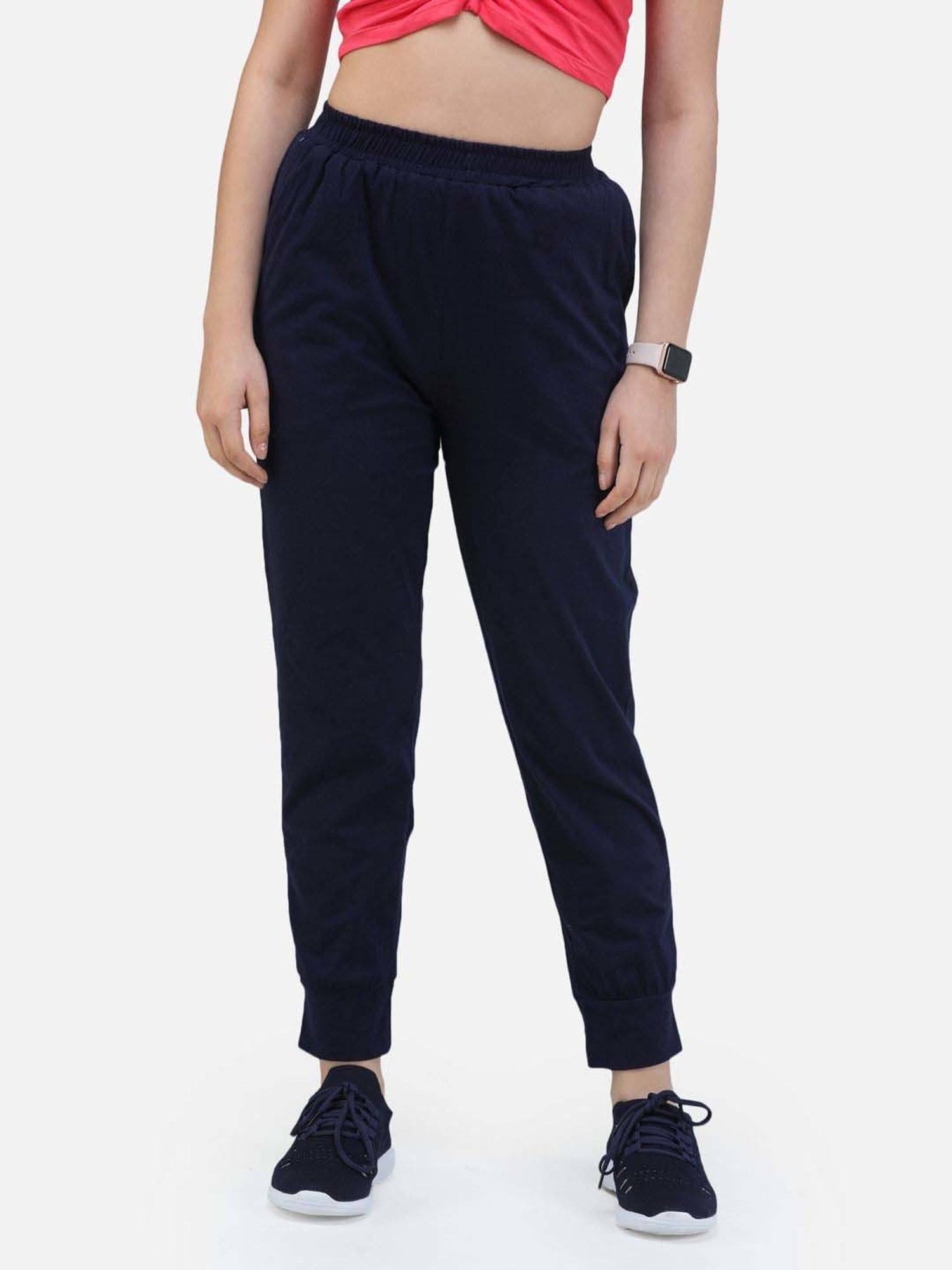 Cation Navy Mid rise Fitted Track Pants