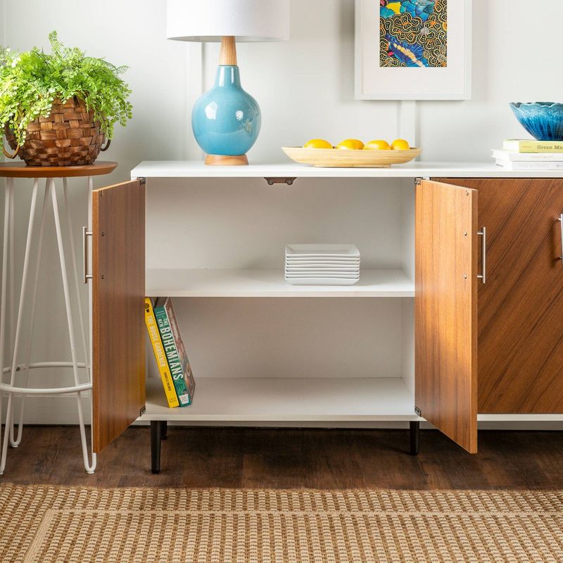 58" Modern Faux Bookmatch Buffet White - Saracina Home