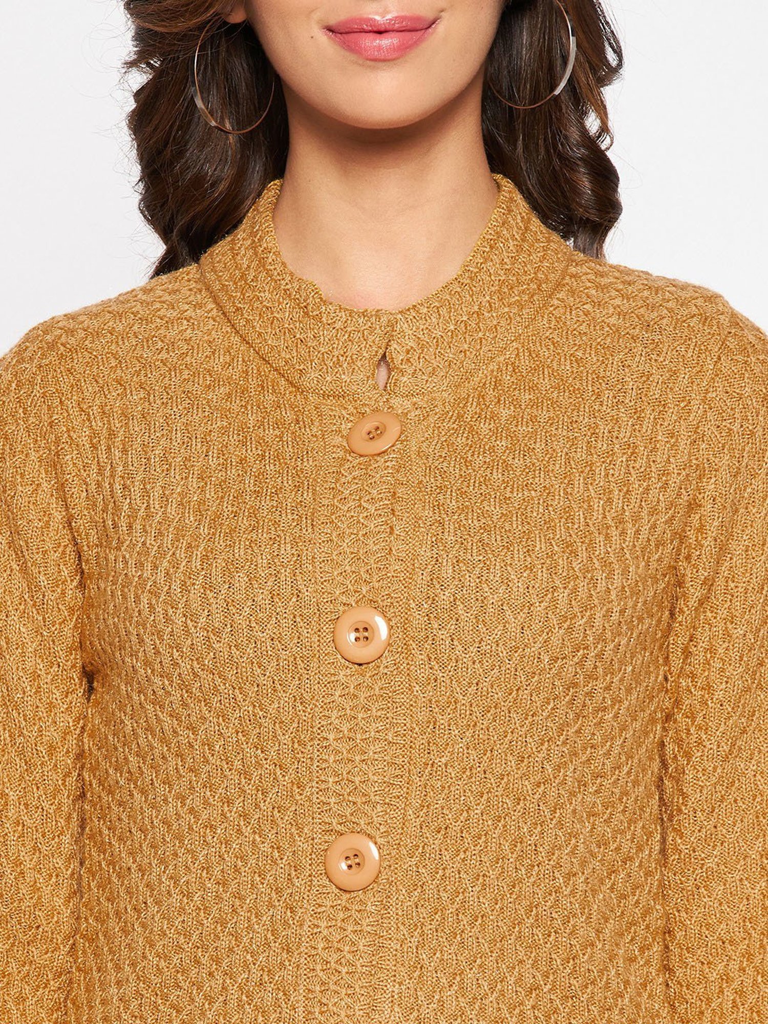 Crozo By Cantabil Mustard Cardigans