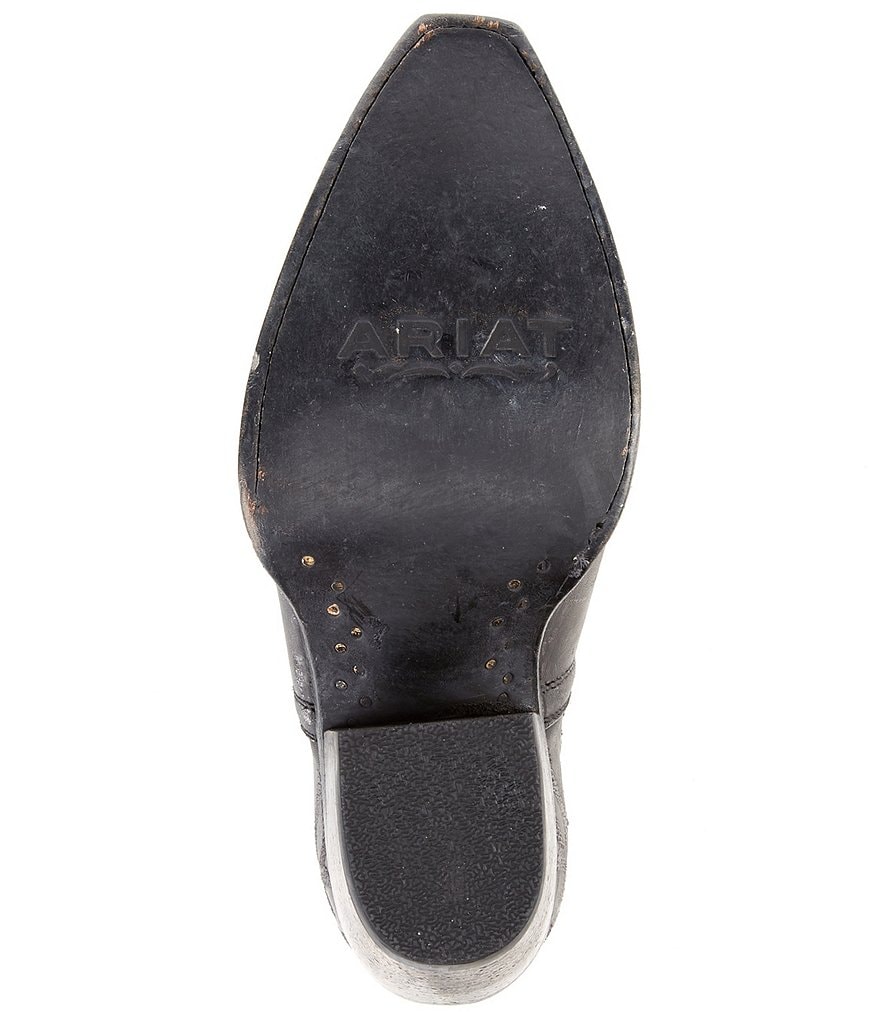 Ariat Dixon Distressed Leather Block Heel Western Boots