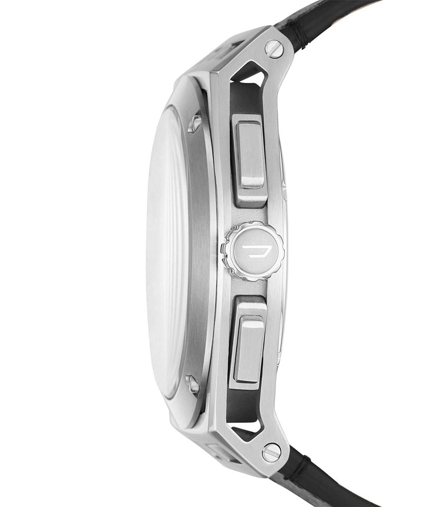 Diesel Timeframe Chronograph Black Leather Watch