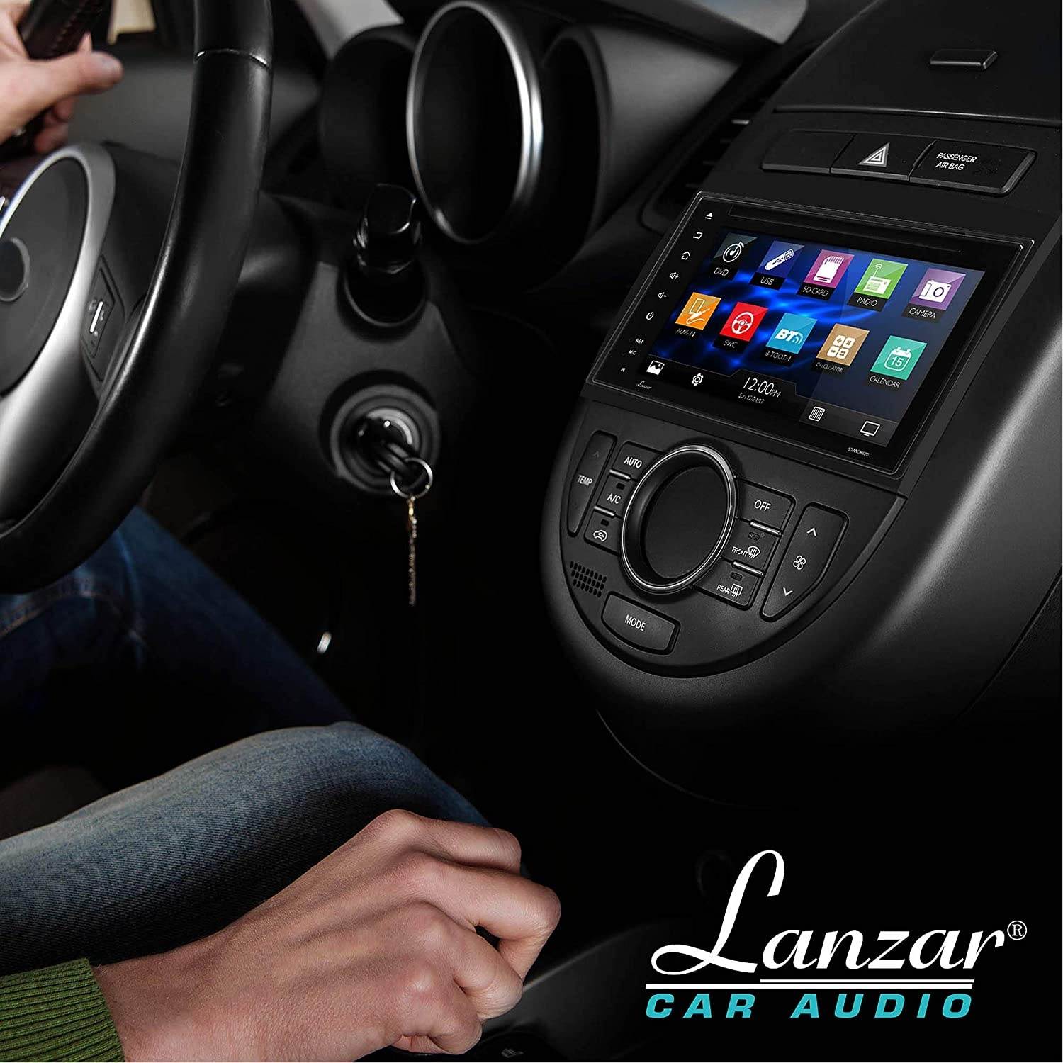 Premium Lanzar Android 6.5" Double Din Bluetooth Widescreen Car Stereo Receiver, Headunit, Touchscreen Tablet Style Display, Wi-Fi Web Browsing, App Download, GPS, HD 1080P Support, SD/USB (SDAND620)