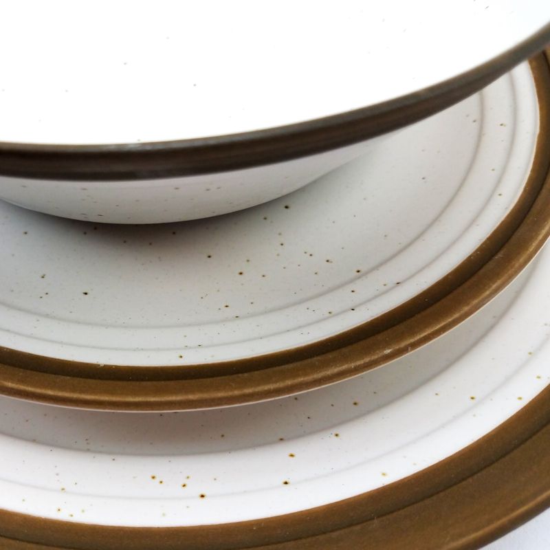 Gibson Elite Brynn 16 Piece Dinnerware Set, White - Featuring Unglazed Edges